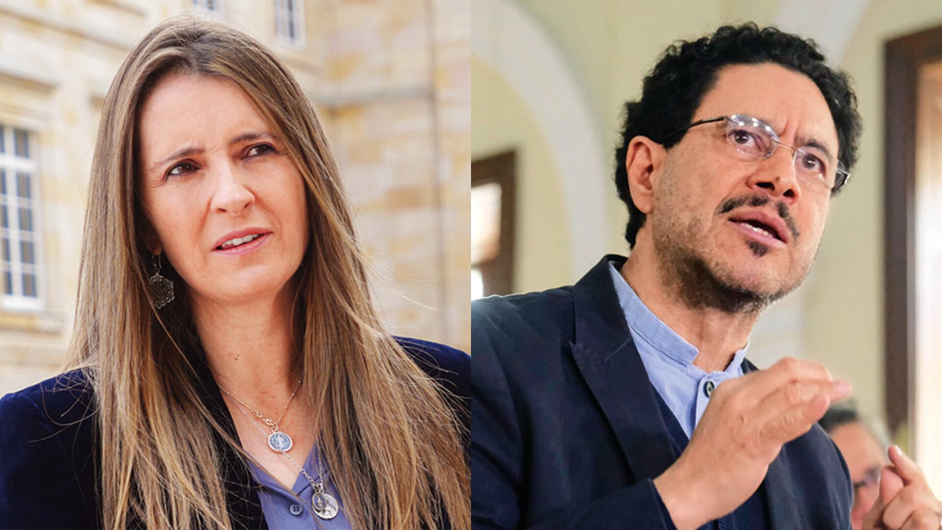 Paloma Valencia e Iván Cepeda, candidatos presidenciales.