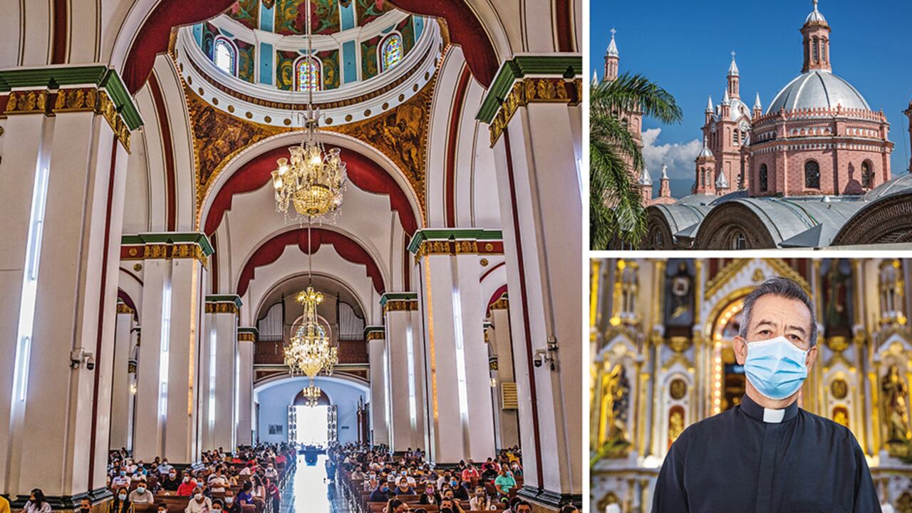 El padre Ramiro Bustamante ha cuidado a sus fieles para que puedan asistir a las misas, pero con respeto a las normas de bioseguridad.