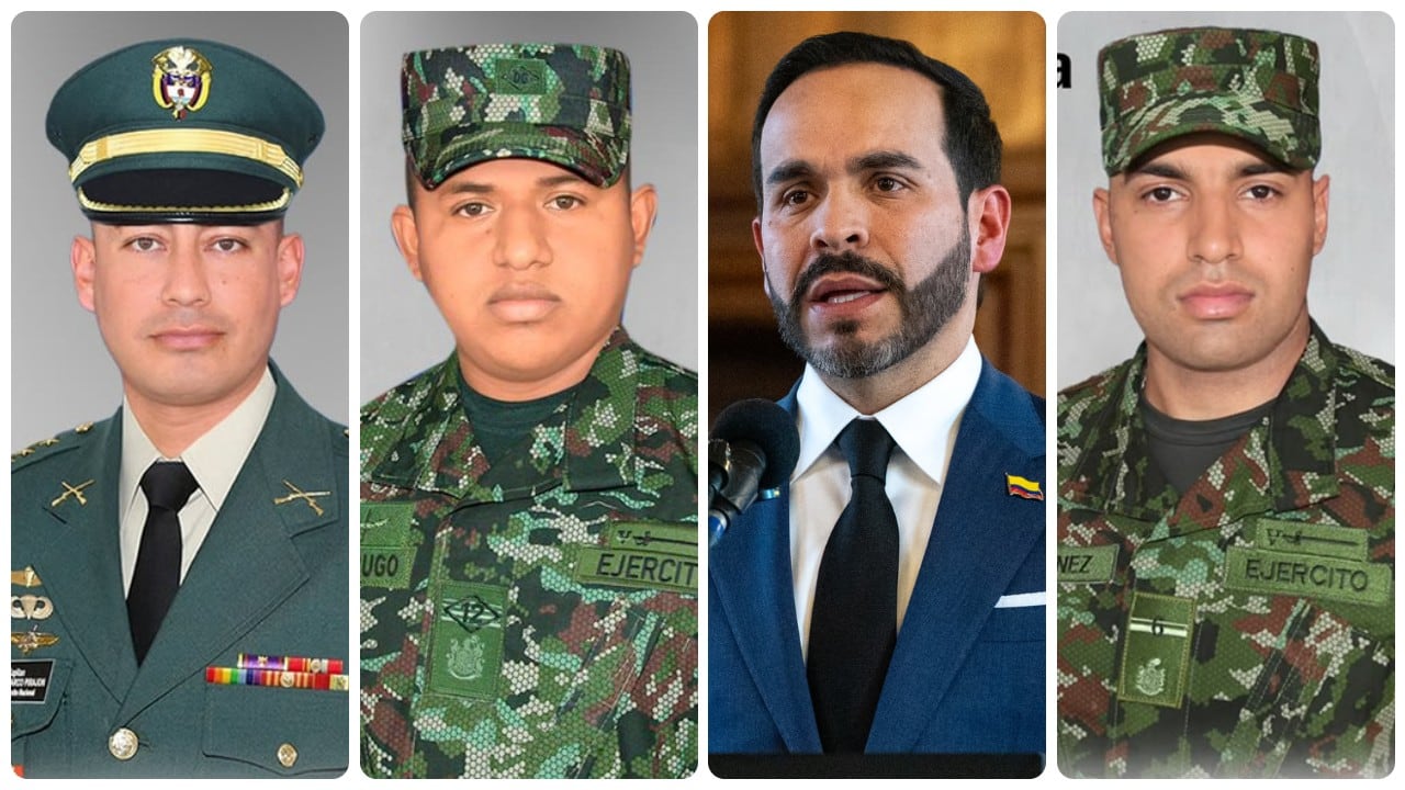 El presidente Abelardo De La Espriella habló con los familiares de los militares asesinados en Ocaña: (De izquierda a derecha) capitán Marco David Pirajón y los soldados profesionales Jhon Carlos Marrugo y Joel Alberto Jiménez.