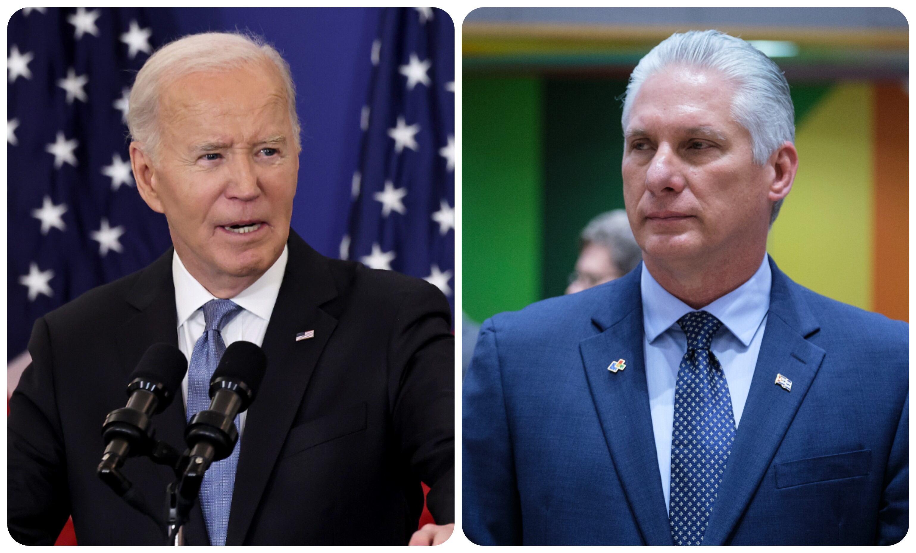 Joe Biden y Miguel Diaz Canel