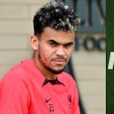 Díaz aparece en la parte final del video, celebrando un gol con con Roberto Firmino