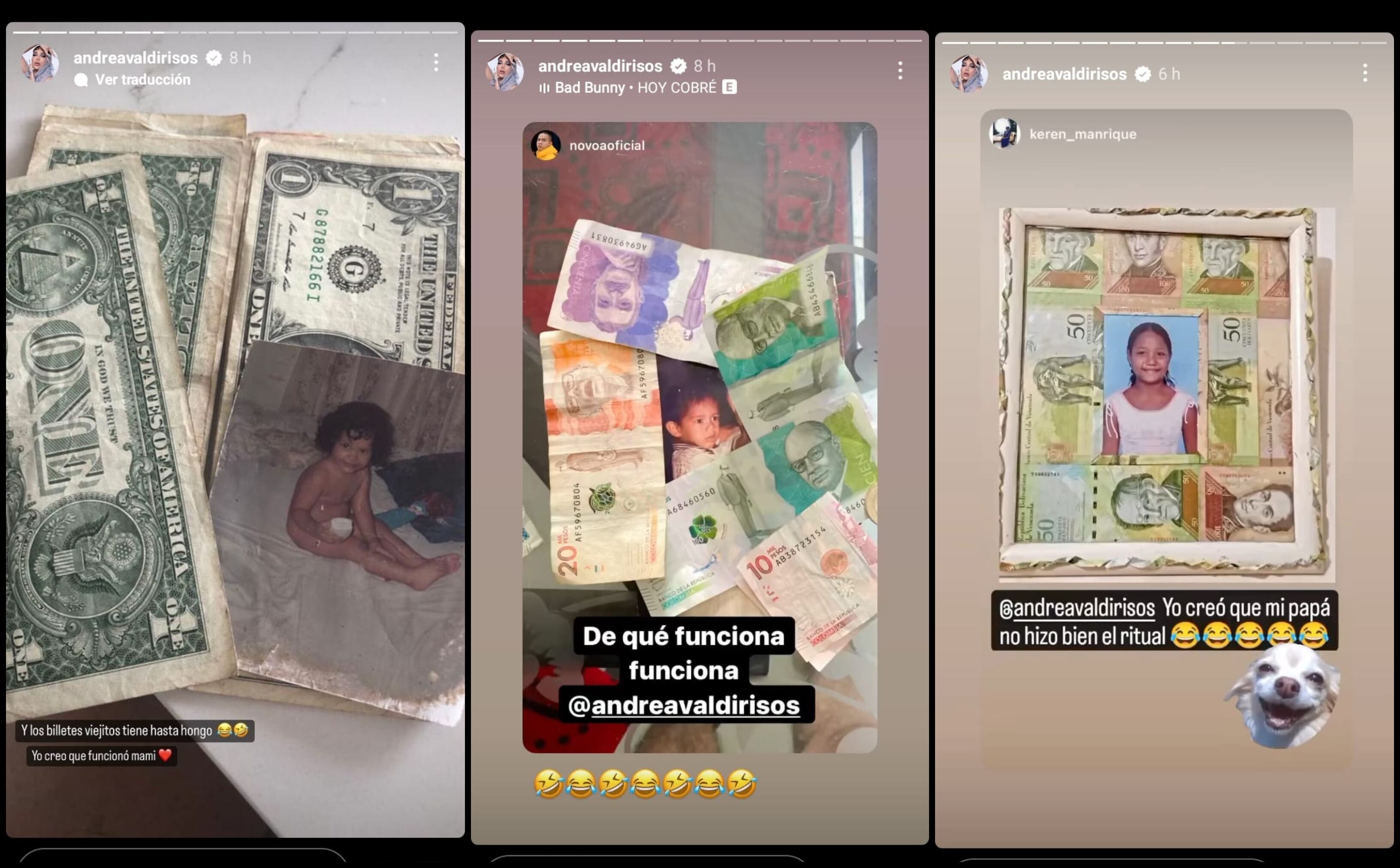Imágenes con el llamativo ritual de la mamá de Andrea Valdiri para atraer el dinero.