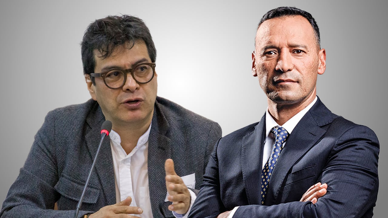 Danilo Rueda, excomisionado de Paz, y Pedro Sánchez, ministro de Defensa.