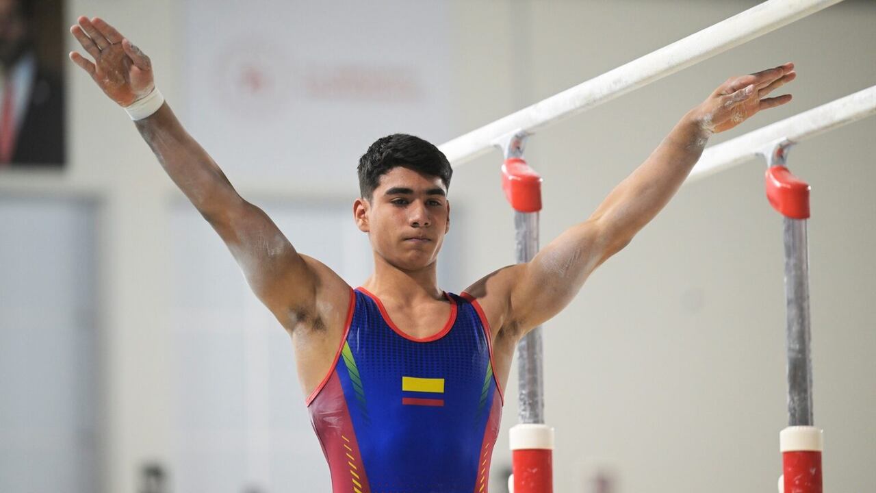 Ángel Barajas, gimnasta colombiano que estará en los Juegos Olímpicos de París 2024.
