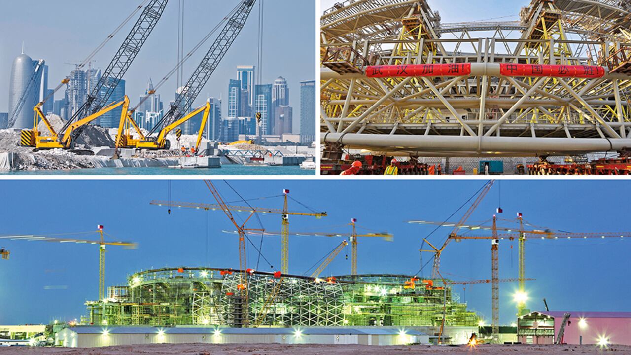 La construcción de estadios en Qatar