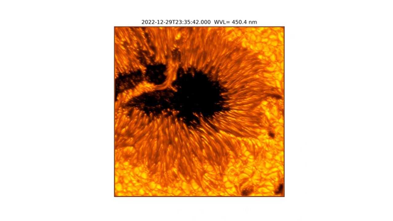 Mancha solar captada por el telescopio Solar Daniel K. Inouye