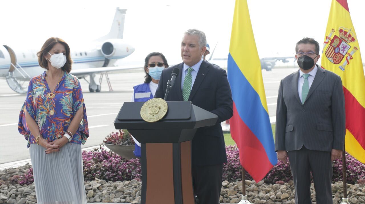 El Gobierno español hizo entrega de 1.166.490 dosis de la vacuna de Pfizer a Colombia.