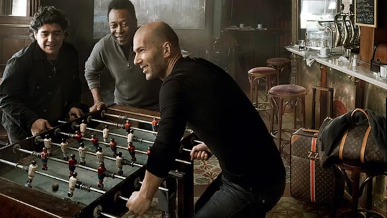 Pelé, Maradona y Zidane en una fotografía de Annie Leibovitz para Louis Vuitton.