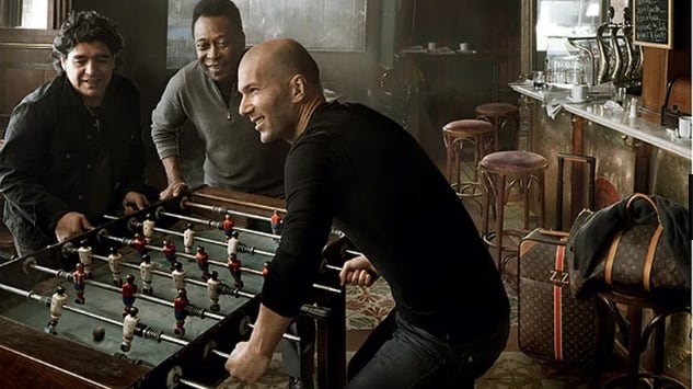 Pelé, Maradona y Zidane en una fotografía de Annie Leibovitz para Louis Vuitton.