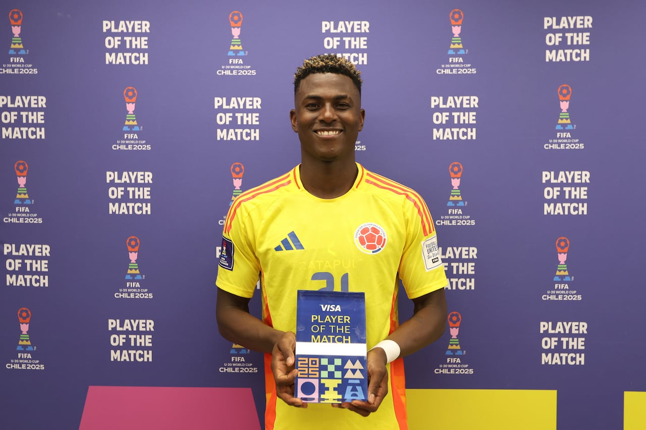 Néiser Villarreal, figura de Colombia ante Sudáfrica por los octavos de final del Mundial Sub-20.