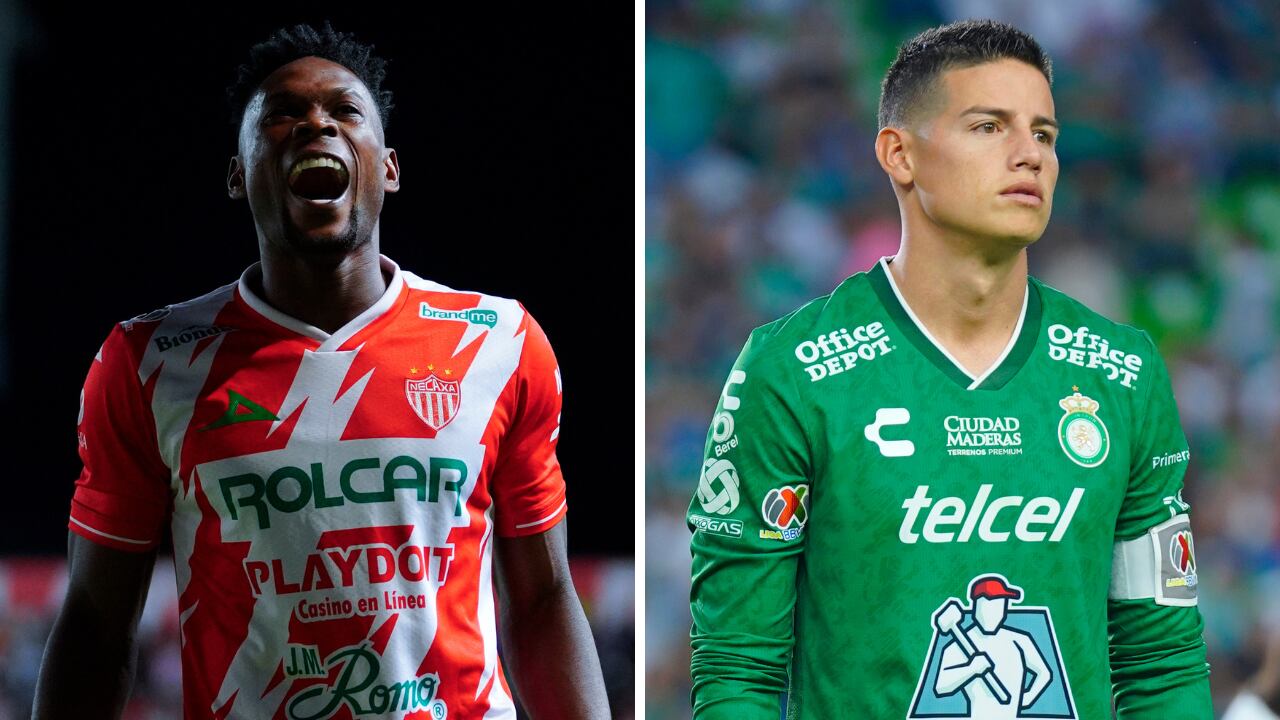 James Rodríguez y Diber Cambindo se vieron, cara a cara, en el León vs. Necaxa de este viernes.