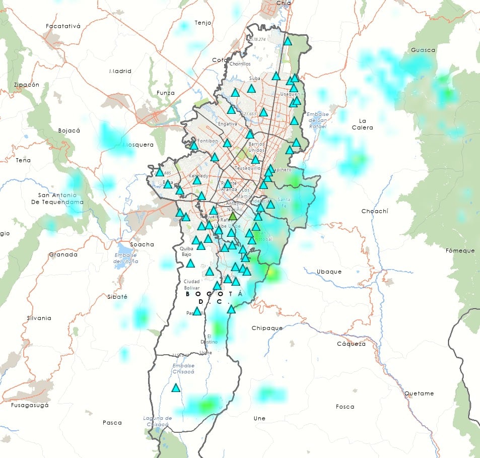 Varios sectores de Bogotá registran lluvias