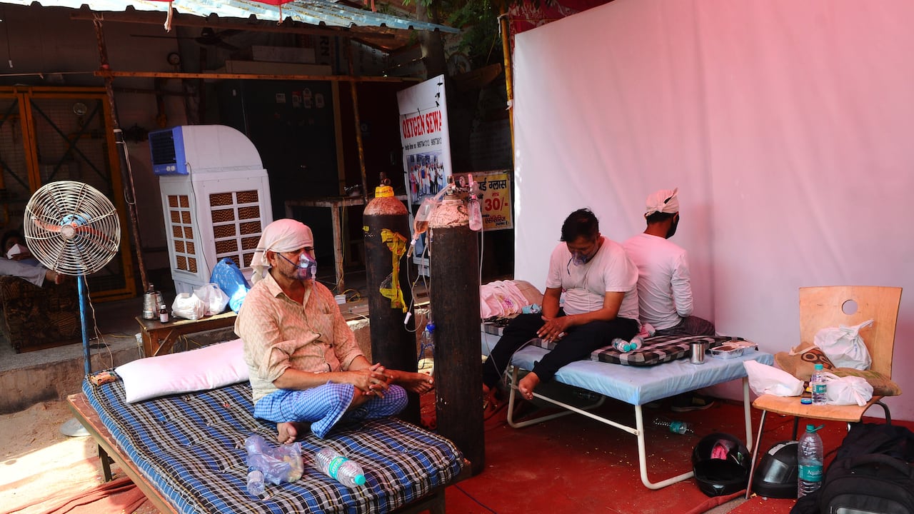 Pacientes de covid-19 en Ghaziabad, en la provincia de Uttar Pradesh en India.