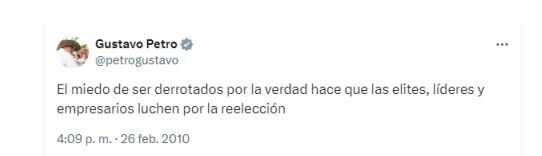 Trino de Gustavo Petro contra la reelección