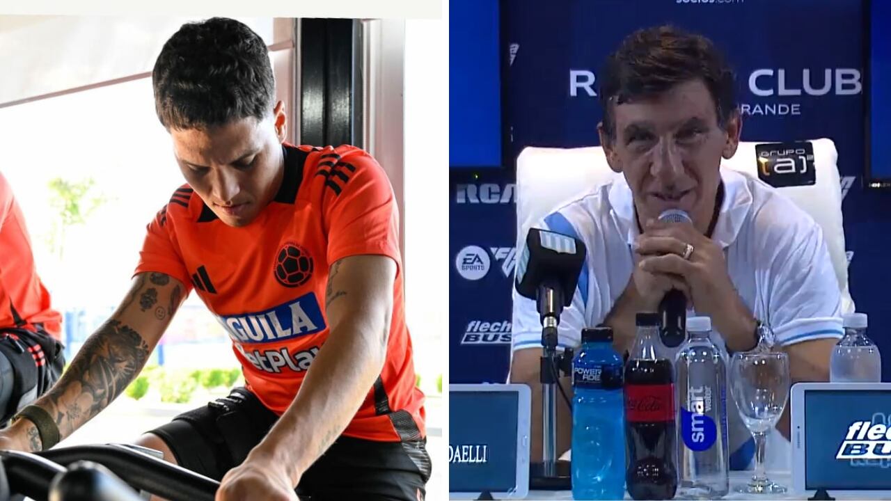 Juan Fernando Quintero y Gustavo Costas, jugador y DT en Racing