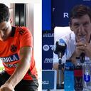 Juan Fernando Quintero y Gustavo Costas, jugador y DT en Racing