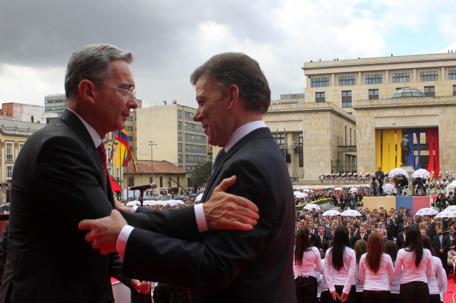 Álvaro Uribe y Juan Manuel Santos