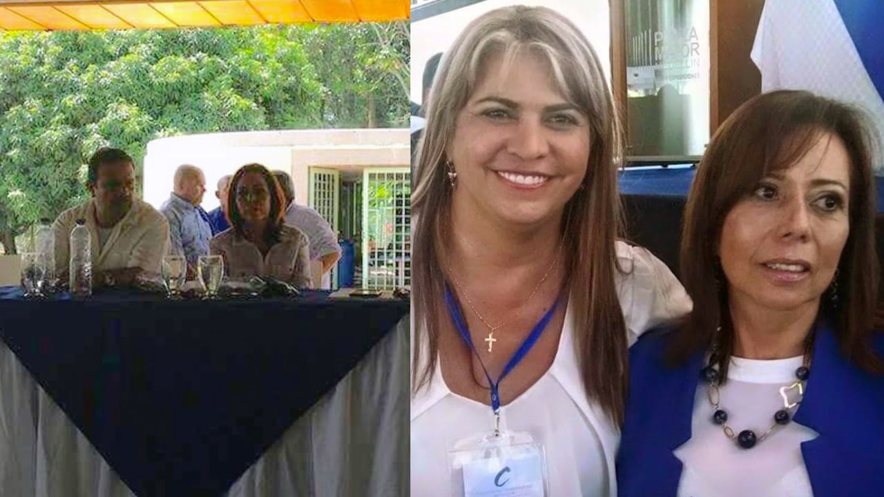 En el recuadro de la izquierda, Óscar Suárez y Eva Inés Sánchez. A la derecha, Olga Suárez Mira y Eva Inés Sánchez.