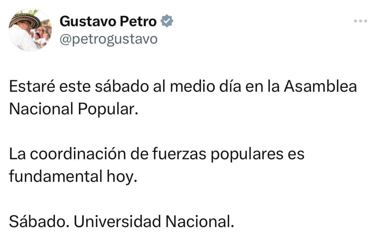 Mensaje Gustavo Petro