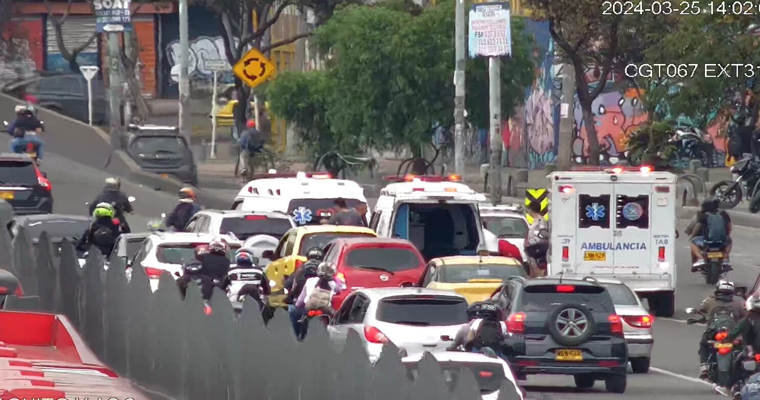 Accidente en la avenida NQS con calle 6.