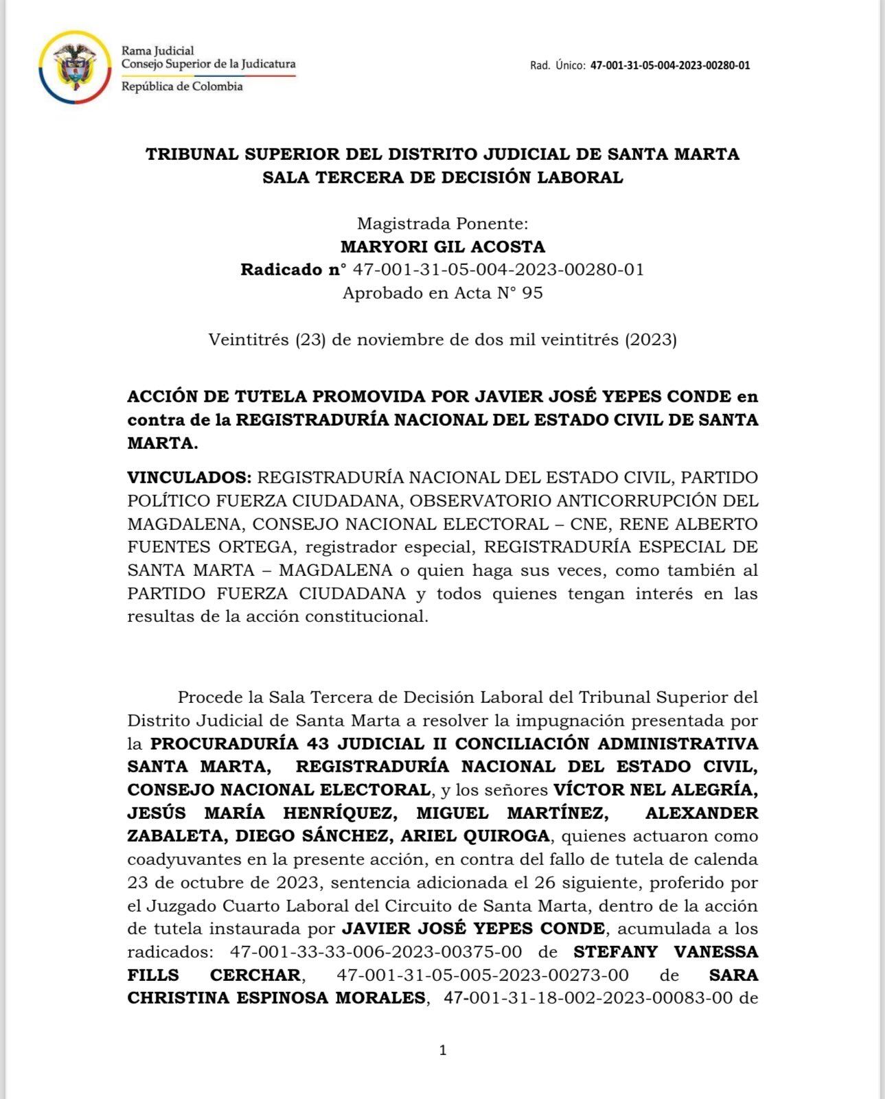 Tribunal Superior de Santa Marta