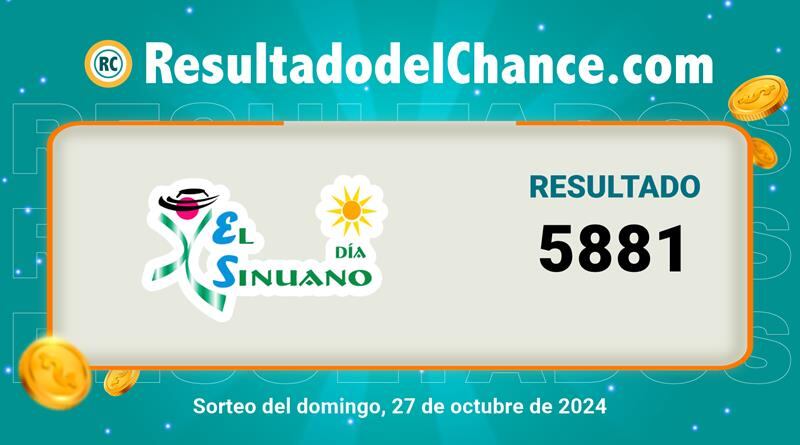 Resultado Lotería Sinuano domingo 27 de octubre