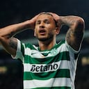 LISBON, PORTUGAL - APRIL 7: Luis Suárez of Sporting CP reacts after missing the target during the UEFA Champions League 2025/26 Quarter-Final First Leg match between Sporting Clube de Portugal and Arsenal FC at Estadio Jose Alvalade on April 7, 2026 in Lisbon, Portugal. (Photo by Maciej Rogowski/Eurasia Sport Images/Getty Images)