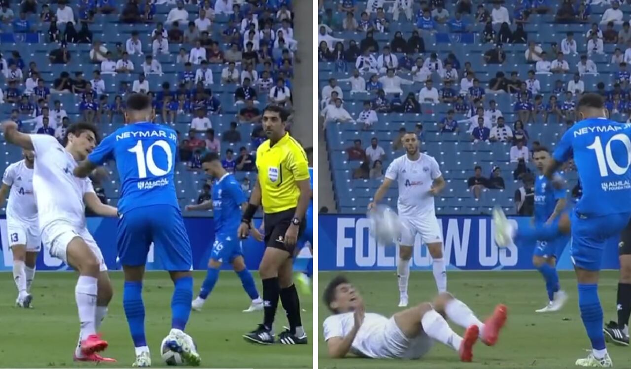 Neymar agredió a rival en la Champions League Asiática