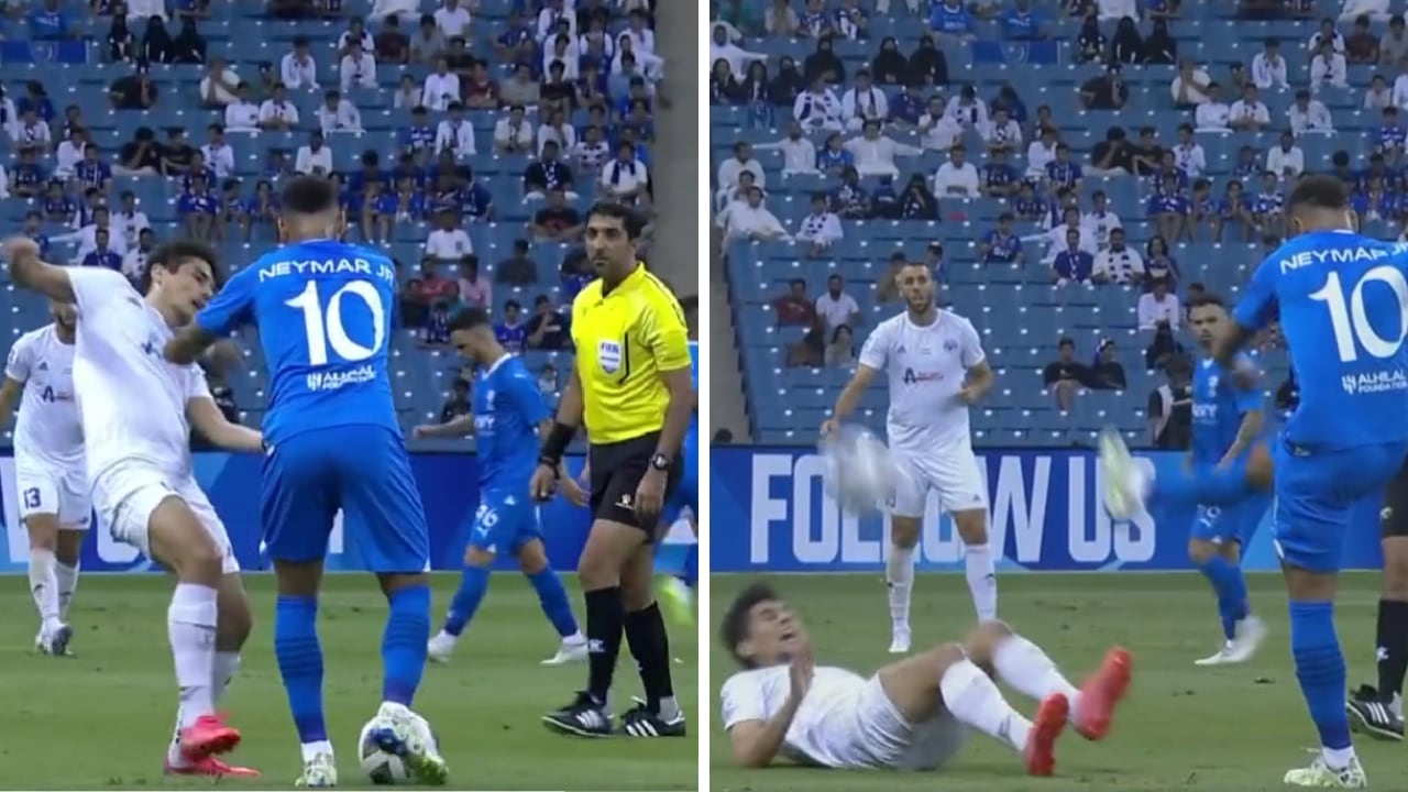 Neymar agredió a rival en la Champions League Asiática