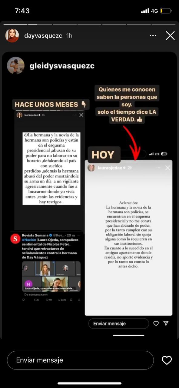 Hermana de Day Vásquez expuso a Laura Ojeda