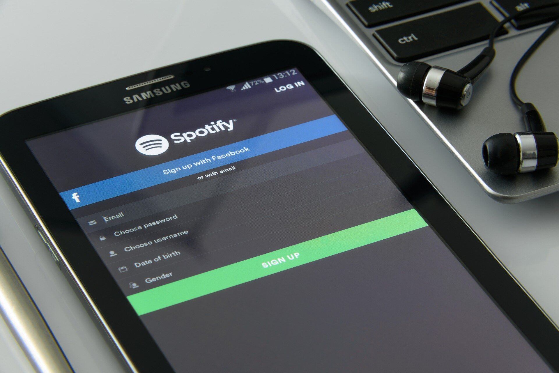 Imagen de referencia, plataforma de Spotify en un sistema Android.