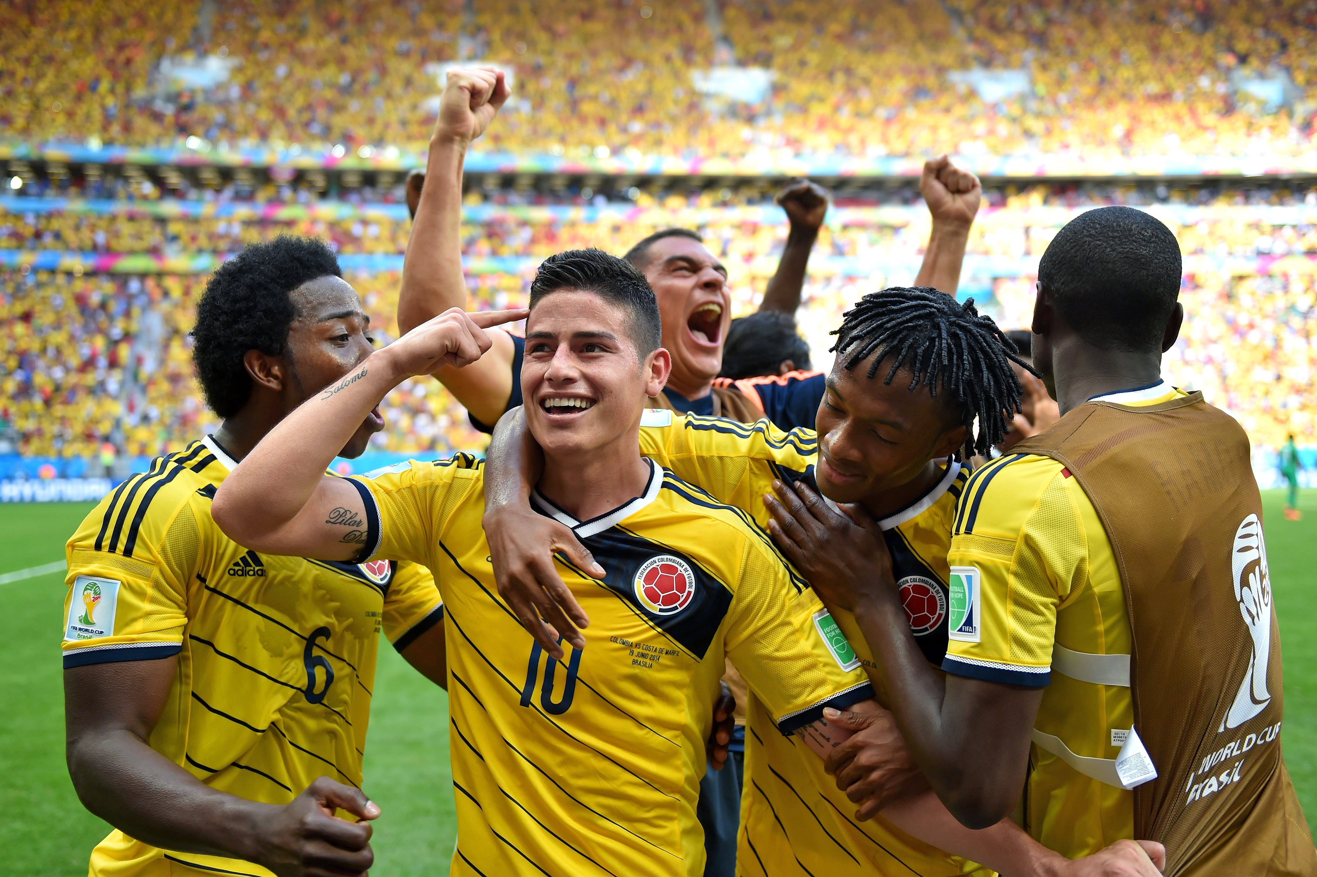 James Rodríguez en lo que fue su mejor participación con la Selección Colombia