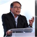 El senador Gustavo Petro y la imagen de Ucrania atacada por Rusia
