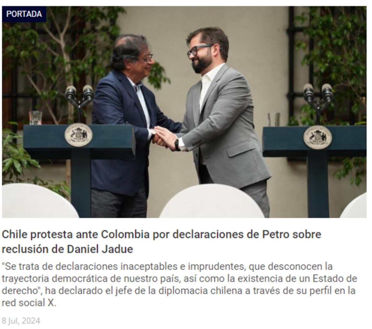 Publicación del diario El Periodista