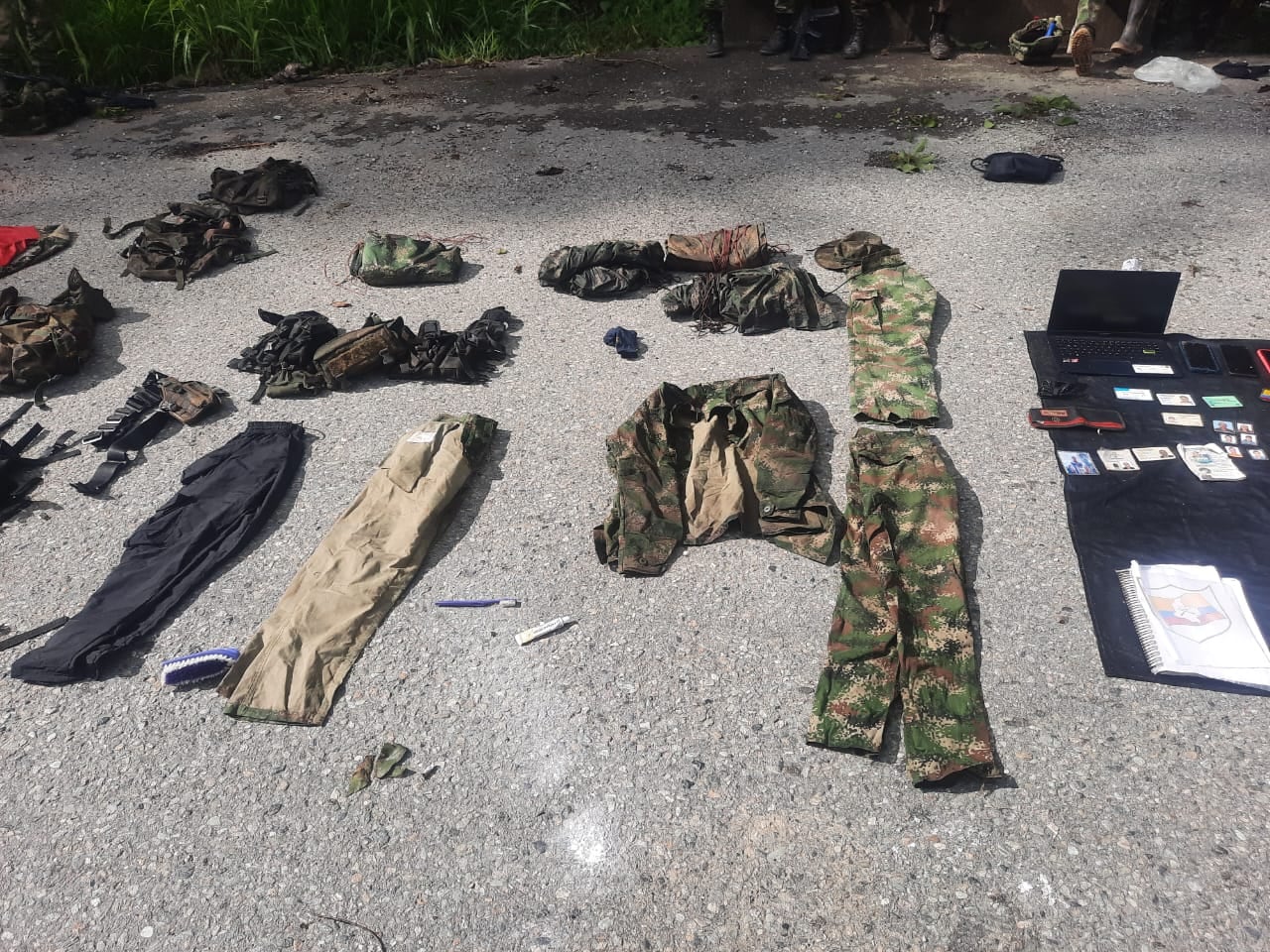 Material incautado a las disidencias de las Farc en Antioquia.