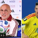 El técnico de España, Luis De La Fuente (izq.) habló sobre la Selección Colombia.