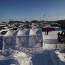 Una vista general del territorio de la mina de carbón de Listvyazhnaya, cerca de la ciudad de Belovo en la región de Kemerovo, el 26 de noviembre de 2021. - Se informó que más de 50 personas murieron el 25 de noviembre después de que el humo llenara una mina de carbón de Siberia y un El esfuerzo de rescate terminó en tragedia. (Foto de Rostislav NETISOV / AFP)