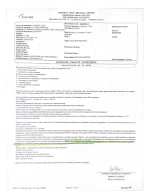 Según este dictamen, Rafael Enrique Vives Caballero no tenía una afectación grave. Pero a clínica Perfect Body, sin entenderse, recomendó el aplazamiento de la diligencia judicial.