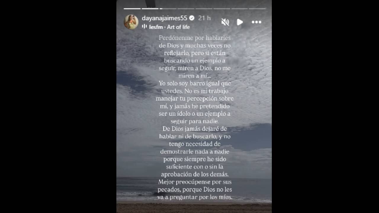 Pronunciamiento de Dayana Jaimes en redes sociales