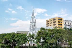 Hermosa iglesia La Ermita en el centro de Cali, Colombia