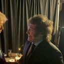 A handout photo released by Argentina's Presidency shows President Javier Milei (R) and former US President and 2024 presidential hopeful Donald Trump shaking hands at the annual Conservative Political Action Conference (CPAC) meeting on February 24, 2024, in National Harbor, Maryland. (Photo by Handout / Argentina's Presidency Press Office / AFP)