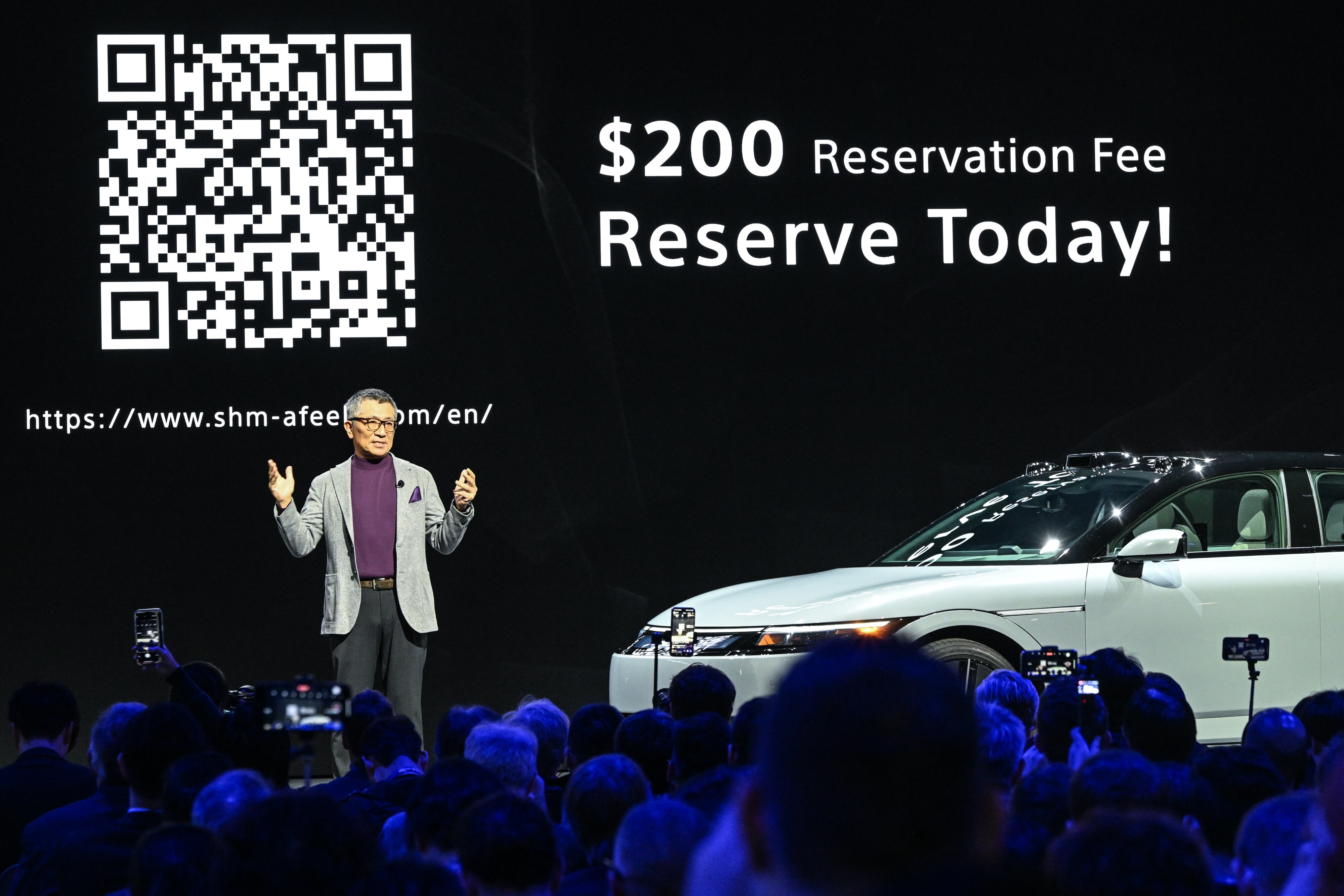 Hiroki Totoki, presidente de Sony, y Yasuhide Mizuno, presidente de Honda Mobility hicieron el anuncio.