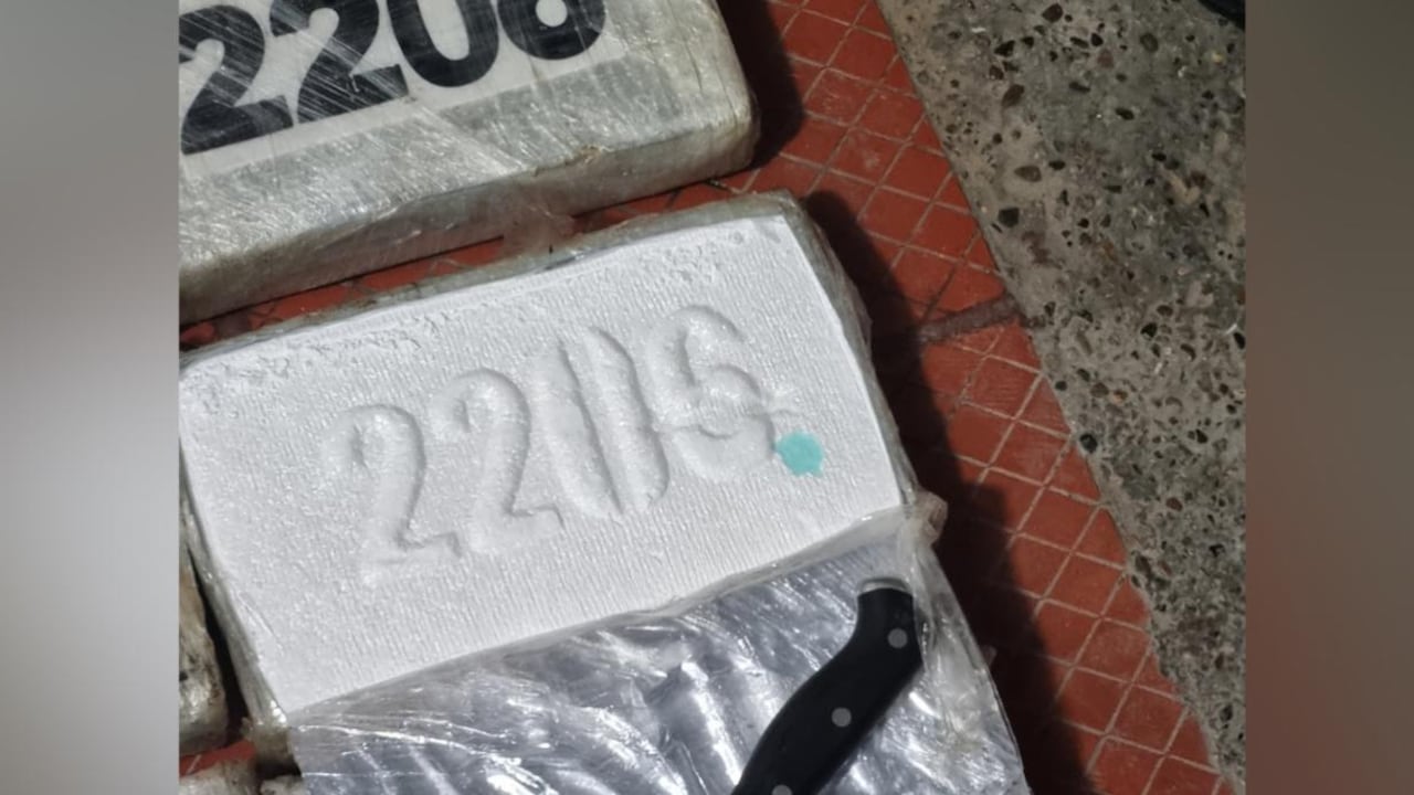 Cocaína decomisada en la Guajira por parte de la Armada.