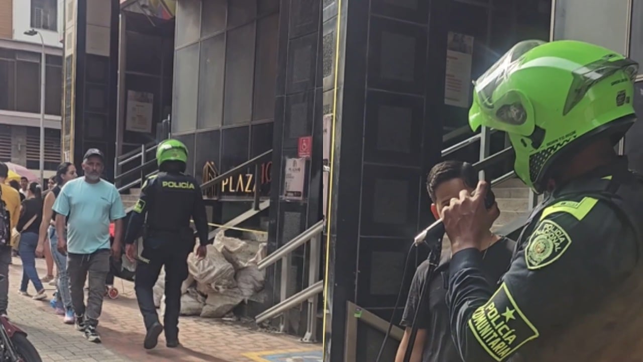 Policía cantó con artista callejero.