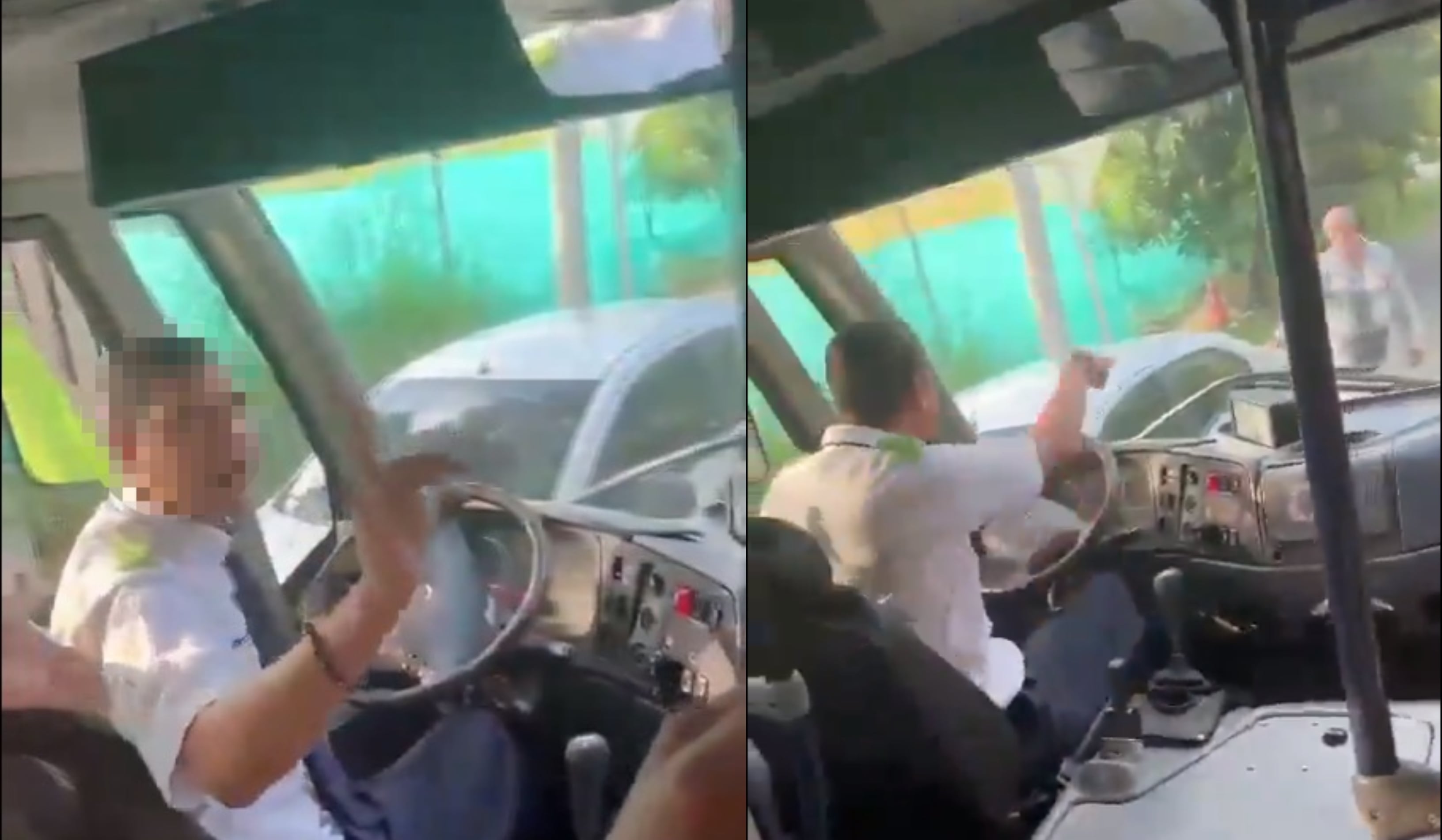 A pesar del pánico desatado, el conductor realizó maniobras peligrosas.