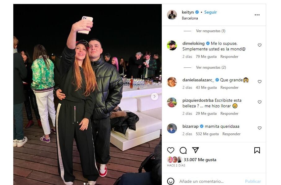 Shakira recibió mensaje de Bizarrap, en foto con Keityn, coescritor de algunas de sus canciones