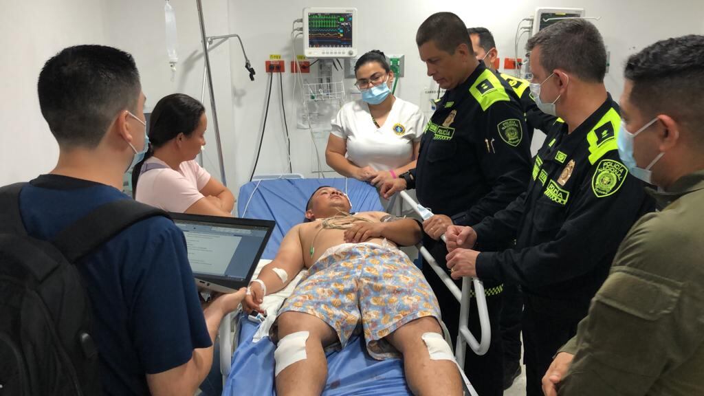 Policías heridos en Yondó, Antioquia.