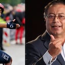 Egan Bernal y el presidente Gustavo Petro.