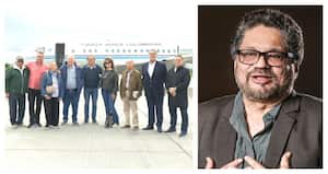 El equipo negociador del Gobierno Petro e Iván Márquez.