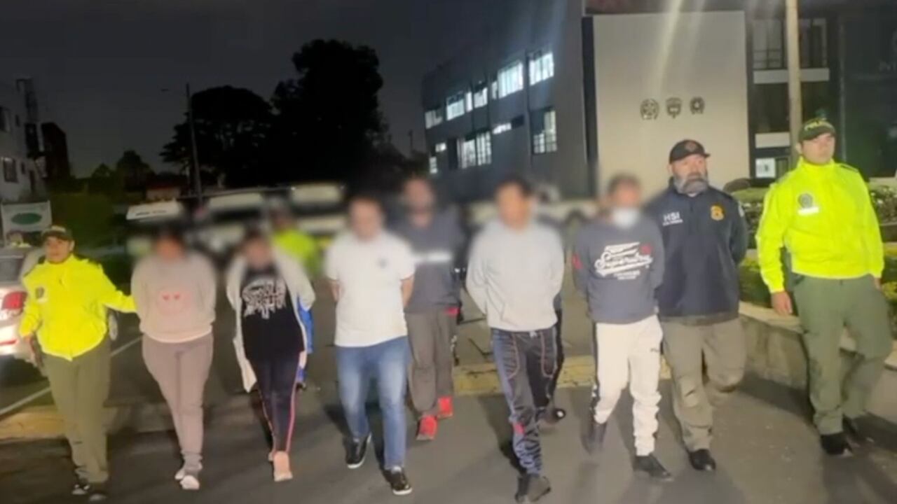 Personas capturadas por la Dijín de la Policía Nacional.